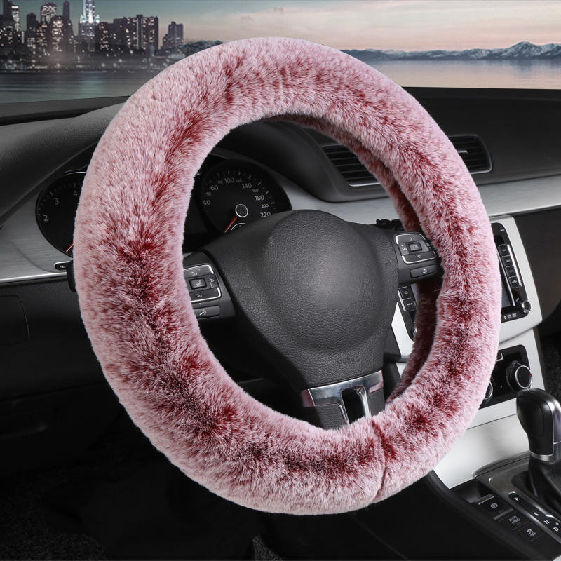 ORANGLES Steering Wheel Cover Plush Fur Velvet Red - high resolution display - exposing craftsmanship - Image 2 of 2 | built for everyone | Steering Wheel Cover Plush Fur Velvet Red for sale Georgia | Free Shipping ORANGLES