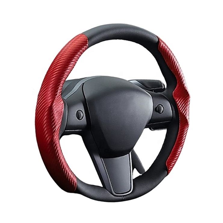 ORANGLES Steering Wheel Cover Carbon Fiber Tesla - high resolution display - exposing craftsmanship - Image 2 of 2 | built for everyone | Steering Wheel Cover Carbon Fiber Tesla for sale Georgia | Free Shipping ORANGLES