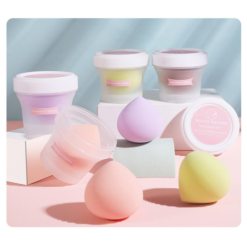 New Peach Beauty Egg – Super Soft Non‑Latex Powder Puff & Ice Cream Cup Sponge for Dry & Wet Makeup