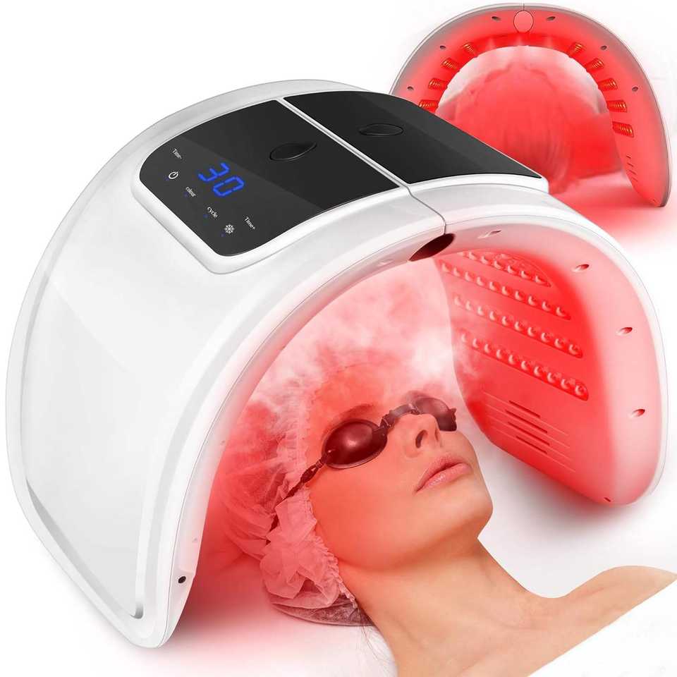 Portable Foldable 7‑Color LED Beauty Device – Phototherapy Mask with Spray Function for Spa Skincare