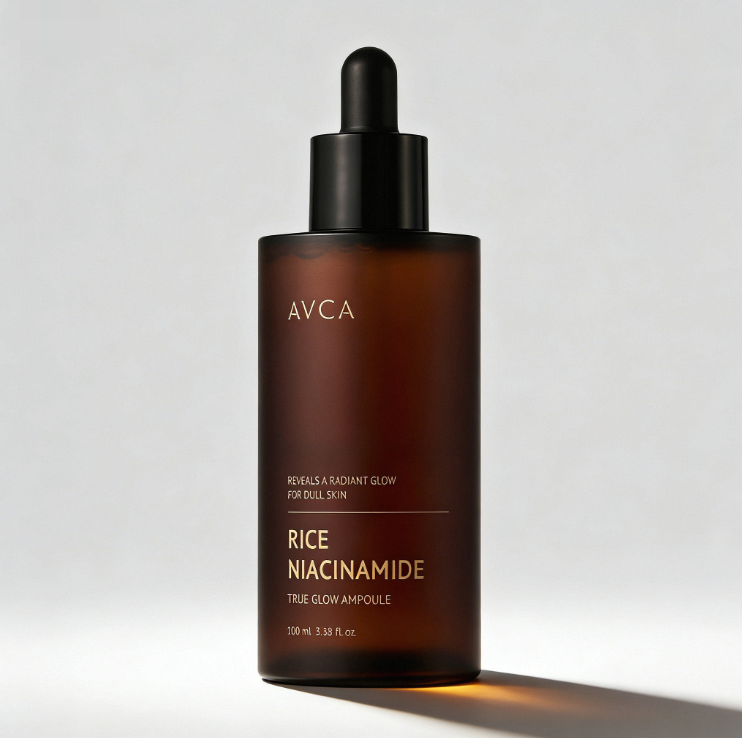 AVCA Rice Niacinamide Brightening Face Serum | 100mL Lightweight Hydrating Korean Skincare for Women, 3‑Year Shelf Life