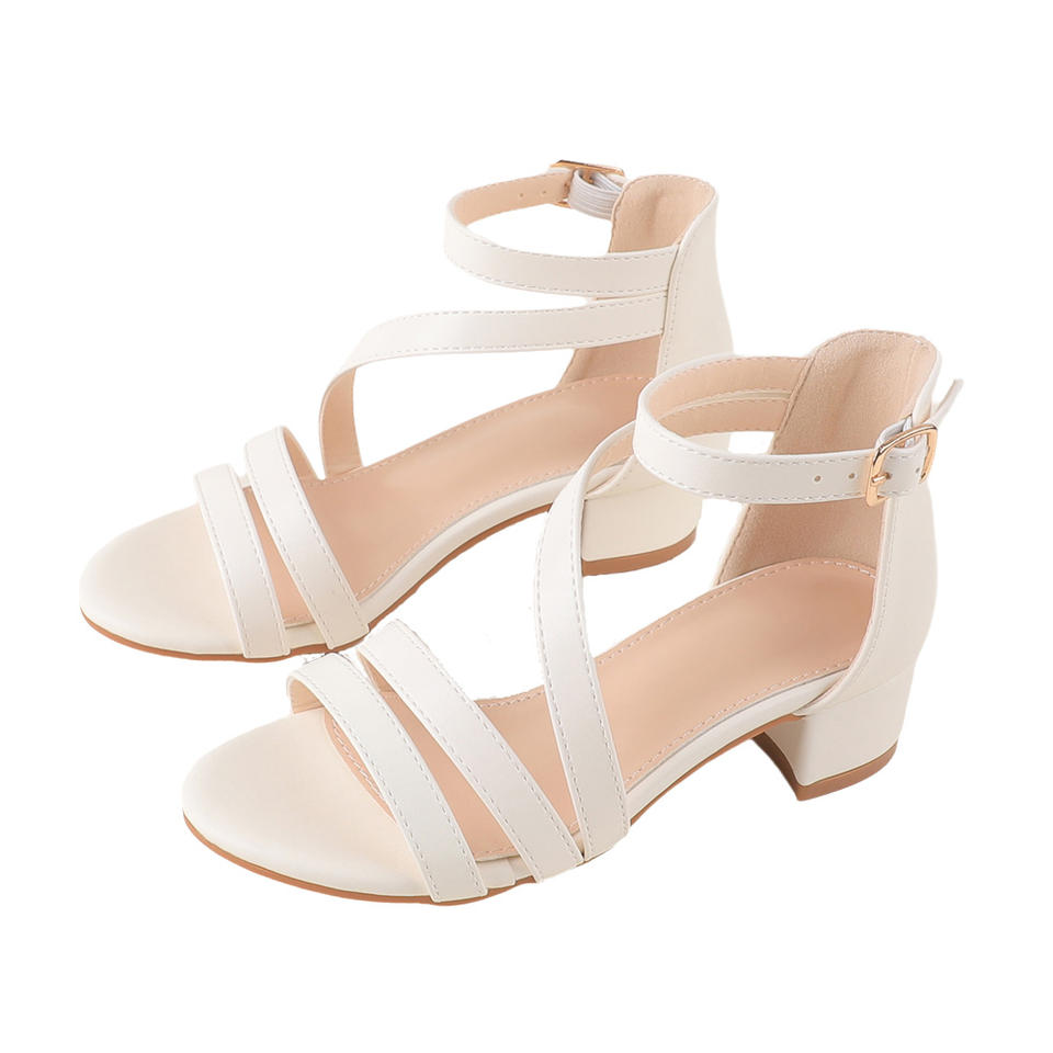 ORANGLES 2025 Little Girl Princess Sandals – White Strappy Cross Band Low Heel Party Shoes with Ankle Buckle - high resolution display - exposing craftsmanship - Image 2 of 2 | built for everyone | 2025 Little Girl Princess Sandals – White Strappy Cross Band Low Heel Party Shoes with Ankle Buckle for sale Georgia | Free Shipping ORANGLES