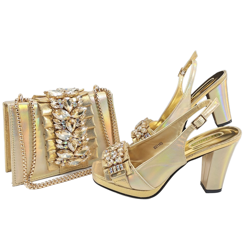 ORANGLES 2025 Italian Women’s High Heel Sandals with Matching Bag Set – Square Heel Bridal Shoes for Party & African Wedding Dresses - high resolution display - exposing craftsmanship - Image 2 of 2 | built for everyone | 2025 Italian Women’s High Heel Sandals with Matching Bag Set – Square Heel Bridal Shoes for Party & African Wedding Dresses for sale Georgia | Free Shipping ORANGLES