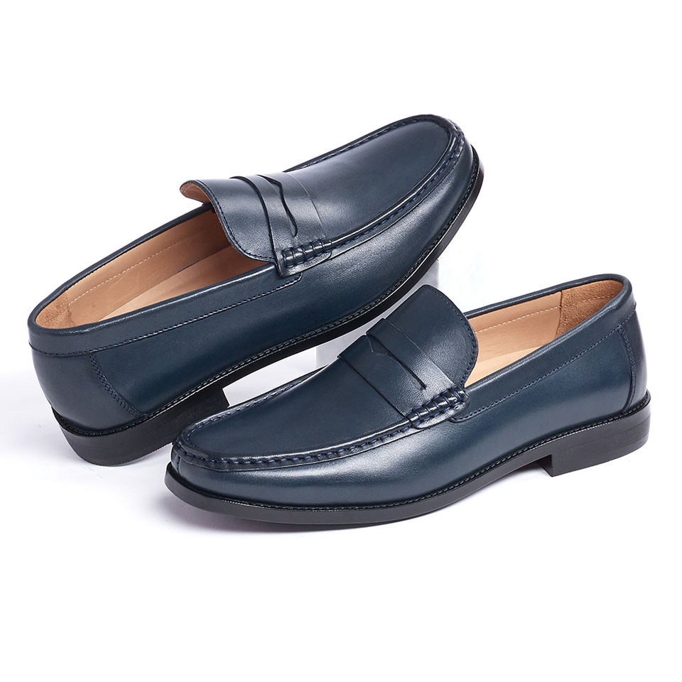 Men’s Genuine Leather Slip-on Dress Shoes – Fashion Formal Business Casual Party Office Footwear