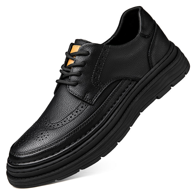 Men’s White Leather Derby Shoes – Classic Brogue Lace-up Dress Footwear for Business, Office, Party & Wedding