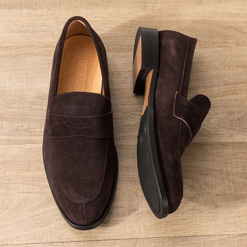 ORANGLES Men’s Cow Suede Loafers – Genuine Leather Anti-Slip Moccasins for Office, Wedding, Party & Daily Wear - high resolution display - exposing craftsmanship - Image 2 of 2 | built for everyone | Men’s Cow Suede Loafers – Genuine Leather Anti-Slip Moccasins for Office, Wedding, Party & Daily Wear for sale Georgia | Free Shipping ORANGLES