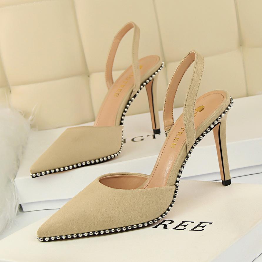 Women’s Rivet Slingback Heels – Stylish High Heel Sandals for Party, Wedding & Evening Dress