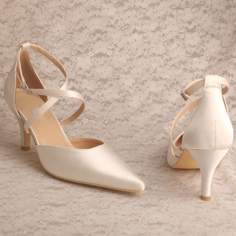Women’s Pointed Toe Pumps – Elegant Bridal High Heel Dress Shoes for Wedding & Party