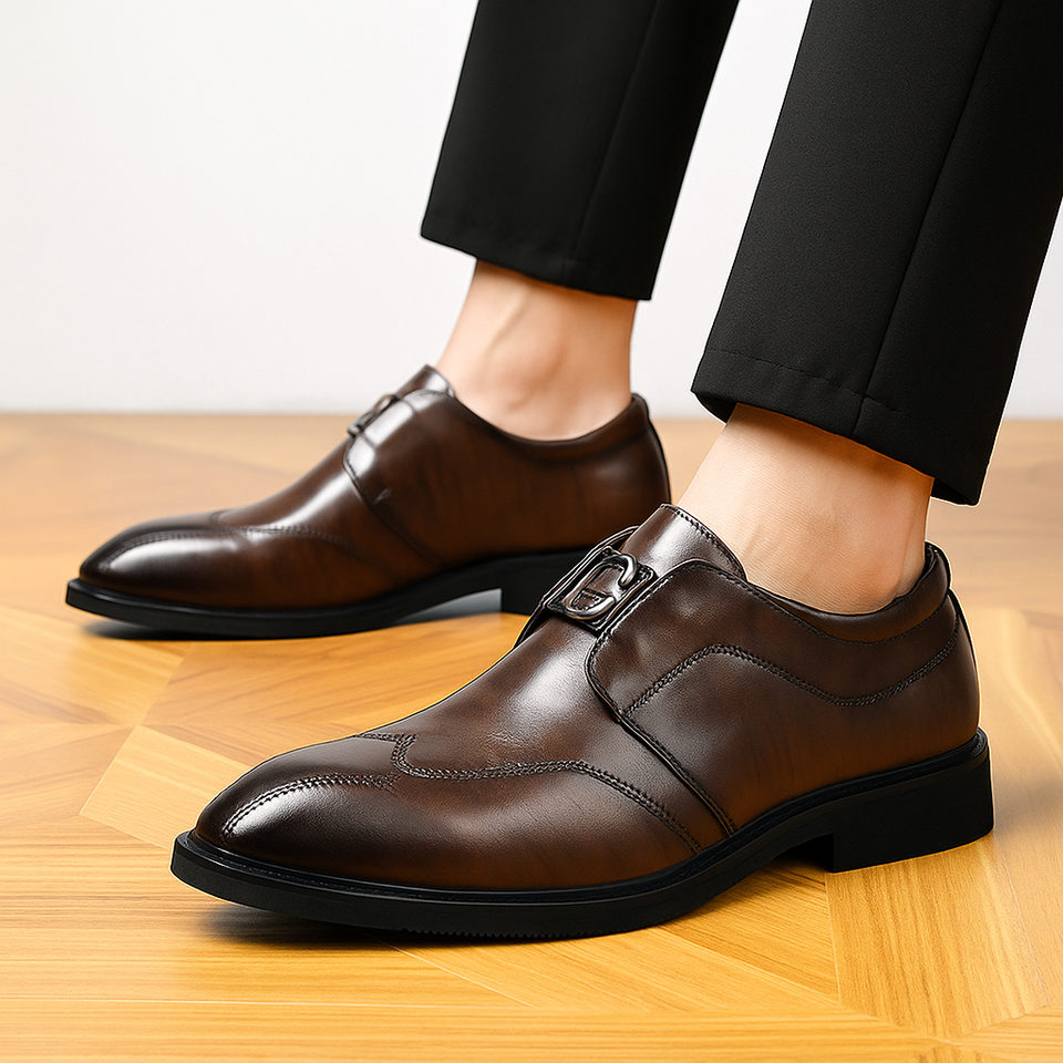 ORANGLES Men’s Oxford Derby Shoes – Retro PU Leather Height Increasing Dress Loafers for Office, Party & Autumn Season - high resolution display - exposing craftsmanship - Image 2 of 2 | built for everyone | Men’s Oxford Derby Shoes – Retro PU Leather Height Increasing Dress Loafers for Office, Party & Autumn Season for sale Georgia | Free Shipping ORANGLES
