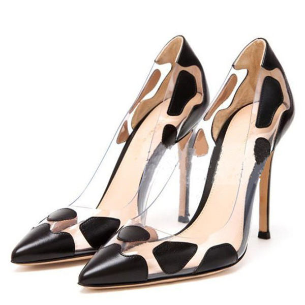Women’s Clear PVC Stilettos – Handmade Pointed Toe High Thin Heel Pumps for Wedding & Party