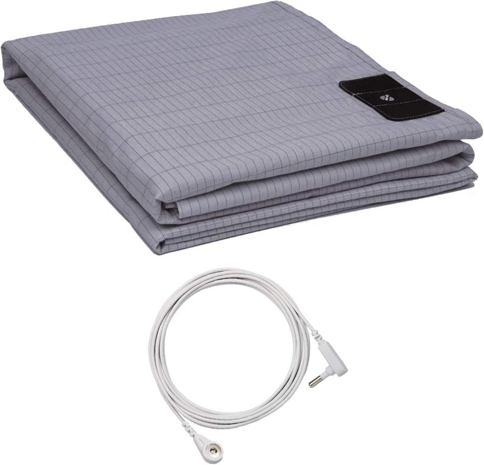 Grounding Bed Sheet – Gray Conductive Bedding for Relaxation & Wellness