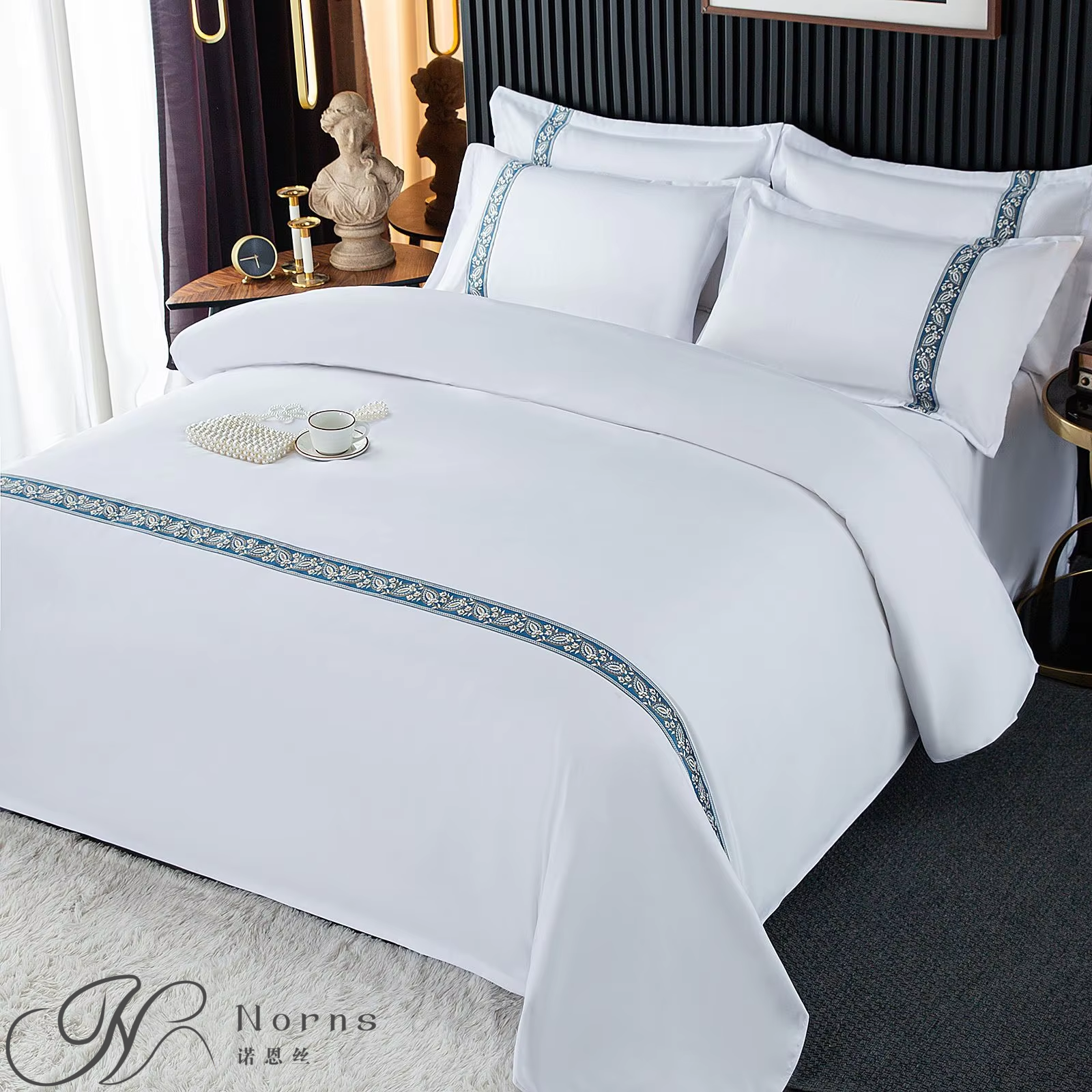 New Design 100% Cotton Quilt & Bed Sheet Set – Hand Embroidery Fabric Painting, 400 Thread Hotel Bedding