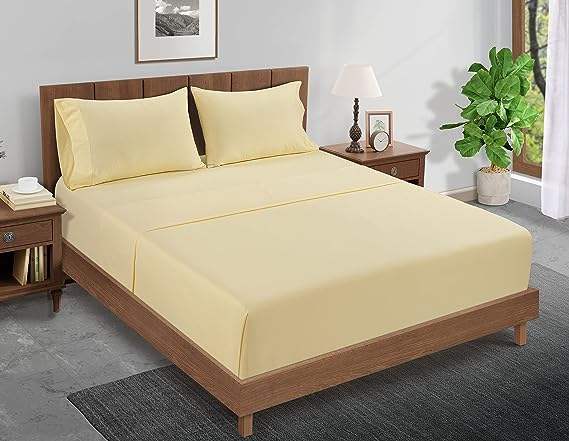 King Size 4‑Piece Bedding Sheet Set – Soft Breathable Bed Sheets with Fitted Sheet