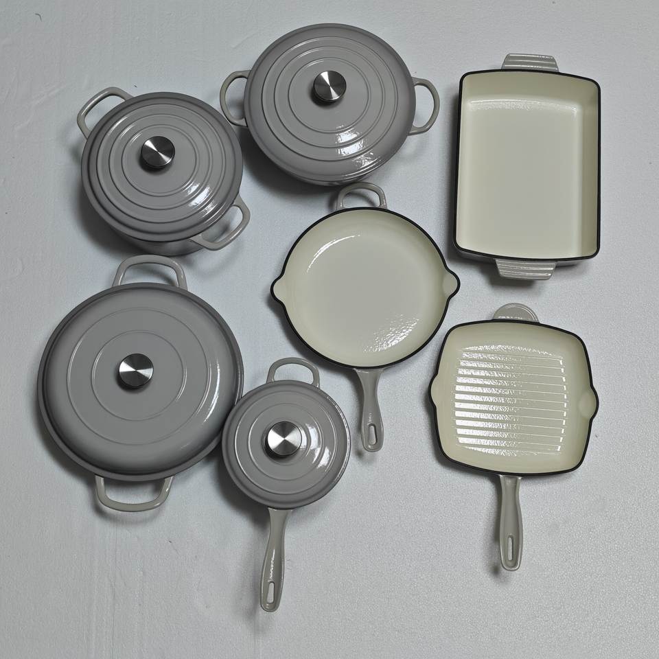 Hot Selling Luxury Cast Iron Enamel Cookware Set – 7PCS Casserole Pots & Kitchen Accessories for Ramadan