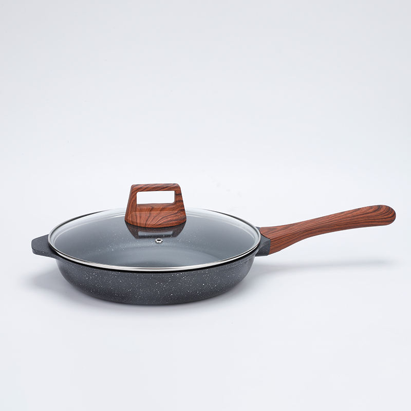 ORANGLES Wood Grain Handle Medical Stone Non-Stick Frying Pan – Durable Cooking Pots & Pans for Home Kitchen - high resolution display - exposing craftsmanship - Image 2 of 2 | built for everyone | Wood Grain Handle Medical Stone Non-Stick Frying Pan – Durable Cooking Pots & Pans for Home Kitchen for sale Georgia | Free Shipping ORANGLES