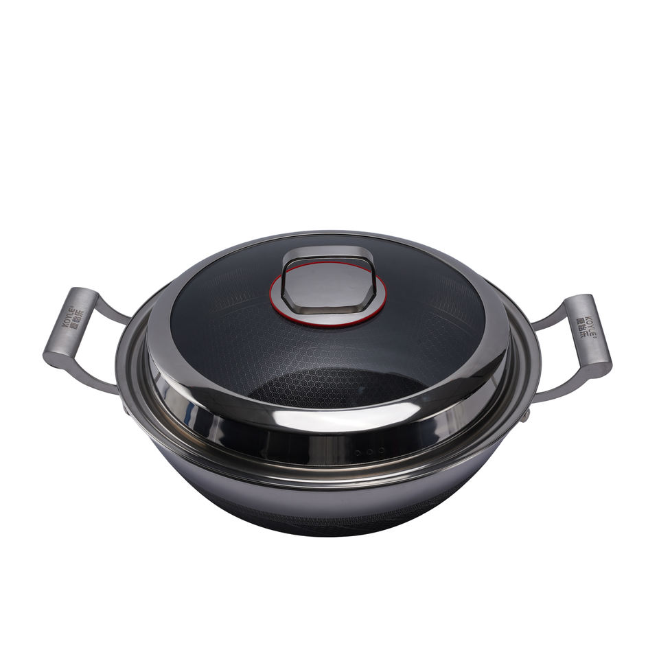 ORANGLES High Capacity Stainless Steel Wok – Non-Stick Honeycomb Design Cookware for Gas Stoves, Chinese Restaurants & Hotels - high resolution display - exposing craftsmanship - Image 2 of 2 | built for everyone | High Capacity Stainless Steel Wok – Non-Stick Honeycomb Design Cookware for Gas Stoves, Chinese Restaurants & Hotels for sale Georgia | Free Shipping ORANGLES