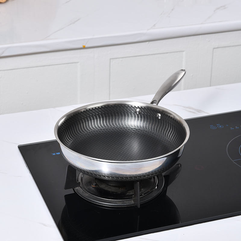 Customization 316 Stainless Steel Frying Pan – Multifunctional 3-in-1 Non-Stick Commercial Kitchen Cookware