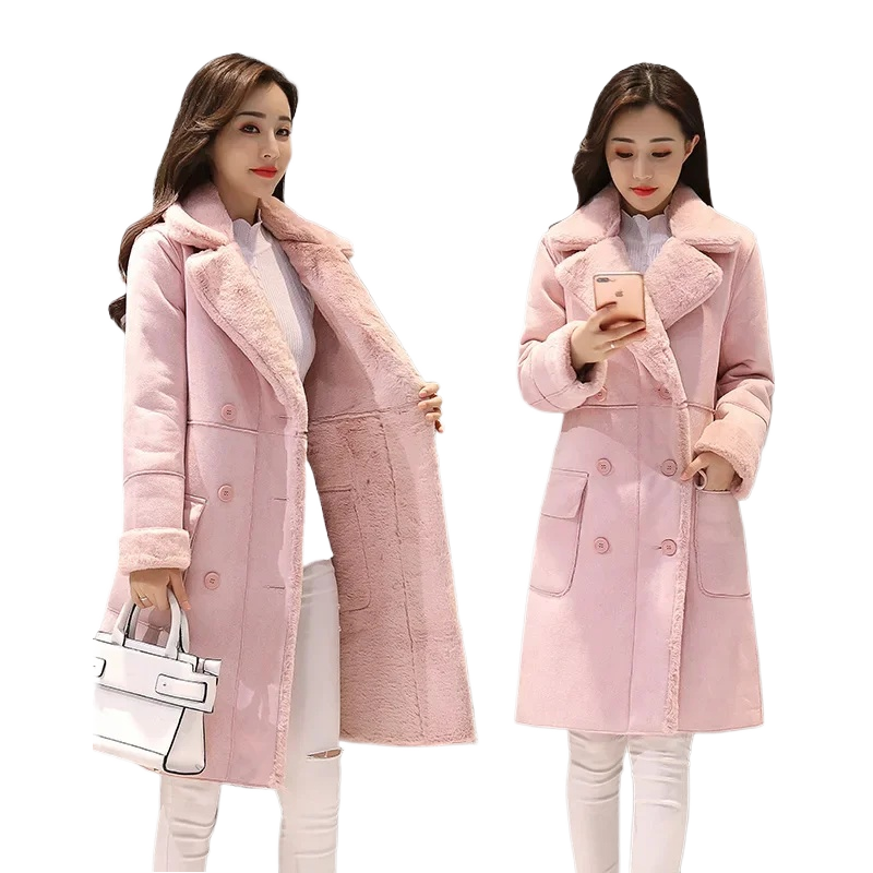 ORANGLES Women’s Plus Size Winter Velvet Coat – Faux Long Parka Double Breasted Jacket - high resolution display - exposing craftsmanship - Image 2 of 2 | built for everyone | Women’s Plus Size Winter Velvet Coat – Faux Long Parka Double Breasted Jacket for sale Georgia | Free Shipping ORANGLES