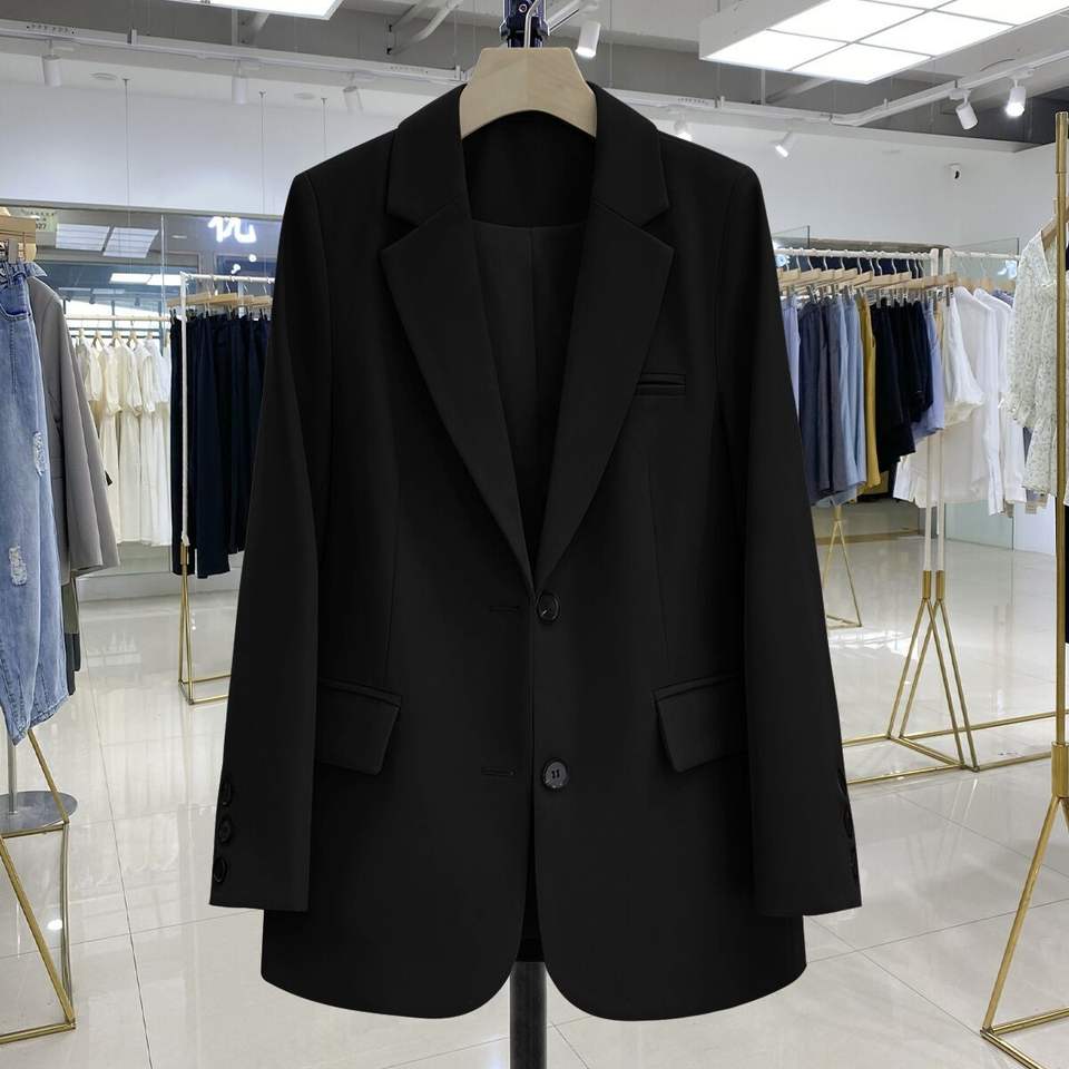 ORANGLES Women’s Casual Black Blazer – Loose Korean Style Commuter Suit Jacket with Modern Design Sense - high resolution display - exposing craftsmanship - Image 2 of 2 | built for everyone | Women’s Casual Black Blazer – Loose Korean Style Commuter Suit Jacket with Modern Design Sense for sale Georgia | Free Shipping ORANGLES