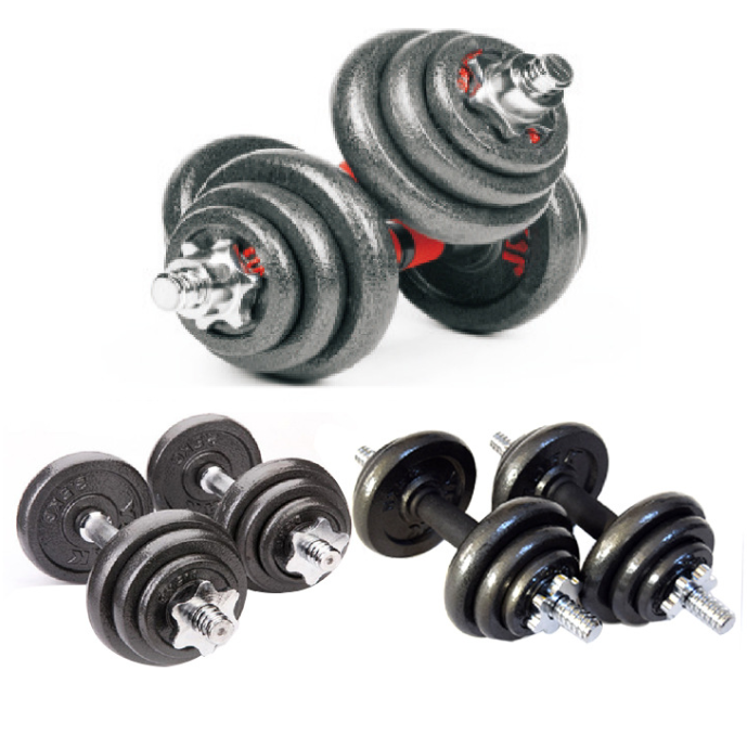 Adjustable Iron Dumbbell Set 15–50KG/LBS – Rubber-Coated Barbell for Fitness & Strength Training