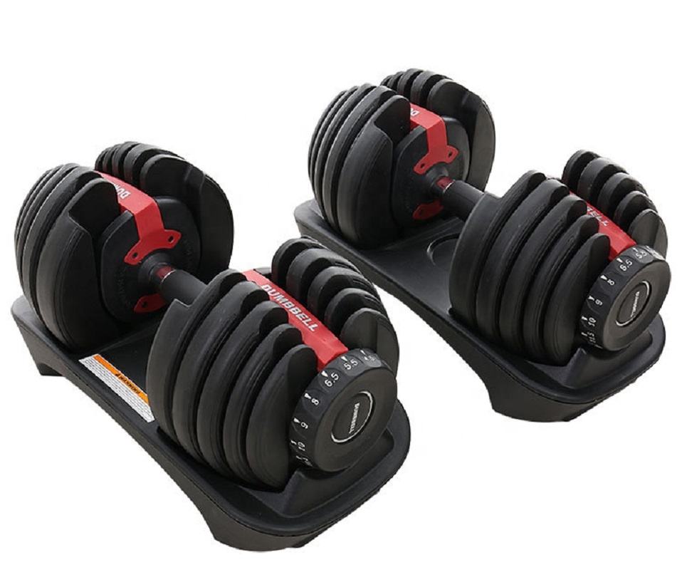 Adjustable Dumbbell Set 24KG × 2pcs with Rack – Home Gym Fitness Equipment for Weight Lifting & Muscle Exercise