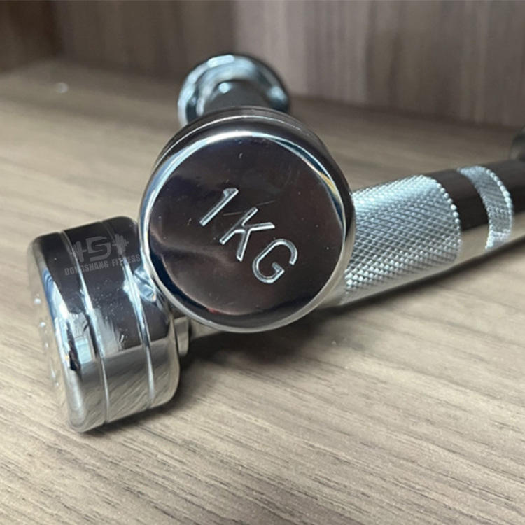 Dongshang High-Quality Chrome Dumbbell Set – Silver Round Head Electroplated Small Dumbbells