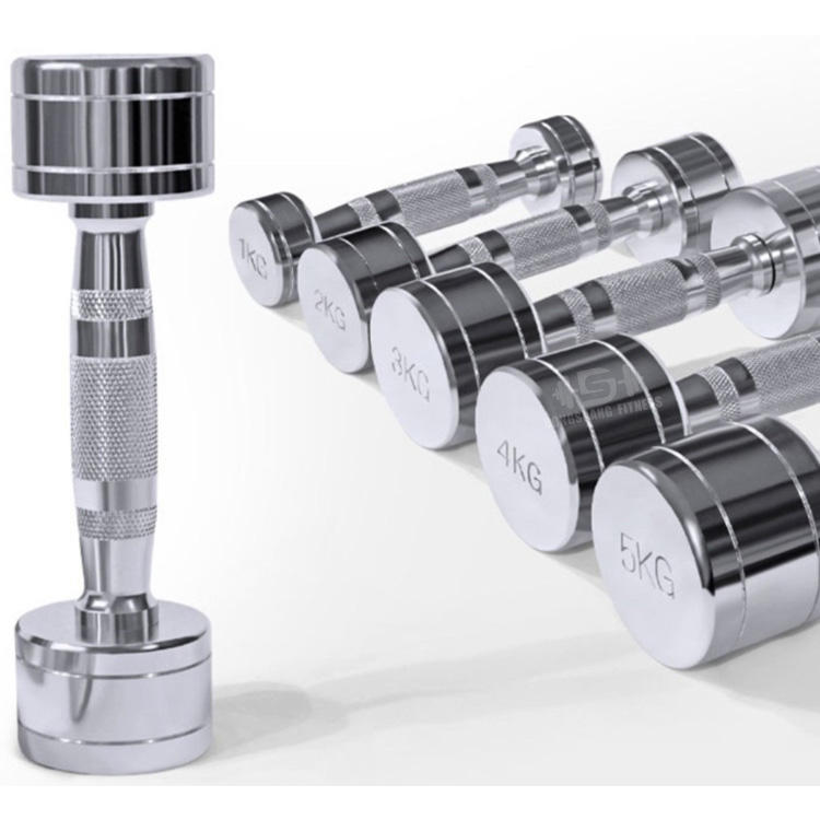 ORANGLES Dongshang High-Quality Chrome Dumbbell Set – Silver Round Head Electroplated Small Dumbbells - high resolution display - exposing craftsmanship - Image 2 of 2 | built for everyone | Dongshang High-Quality Chrome Dumbbell Set – Silver Round Head Electroplated Small Dumbbells for sale Georgia | Free Shipping ORANGLES