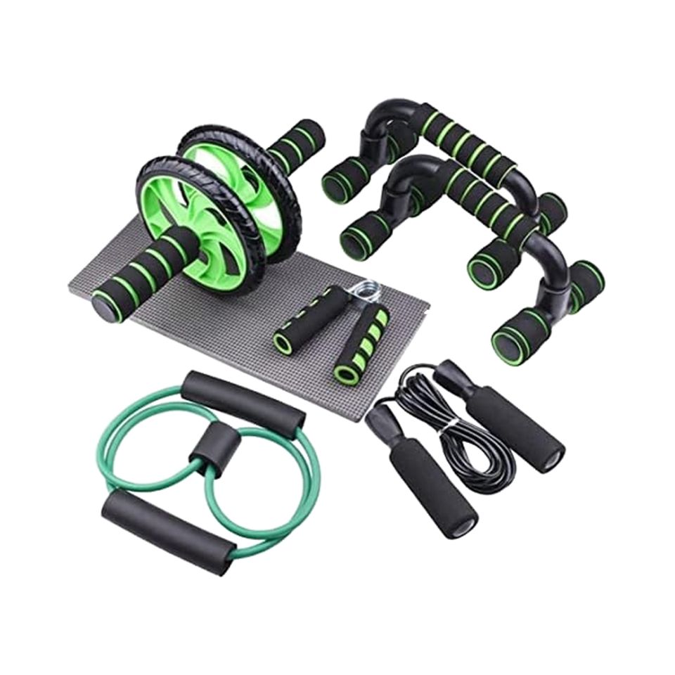 ORANGLES 7‑Piece Green Ab Roller Kit | Resistance Bands, Push‑Up Stand & Knee Pad for Core Training - high resolution display - exposing craftsmanship - Image 2 of 2 | built for everyone | 7‑Piece Green Ab Roller Kit | Resistance Bands, Push‑Up Stand & Knee Pad for Core Training for sale Georgia | Free Shipping ORANGLES