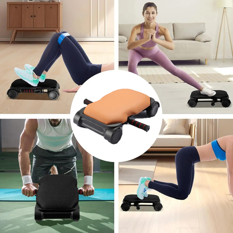 Sports Ab Wheel Roller Kit | 4‑Wheel Automatic Rebound Ab Roller for Core Exercise & Body Shaping