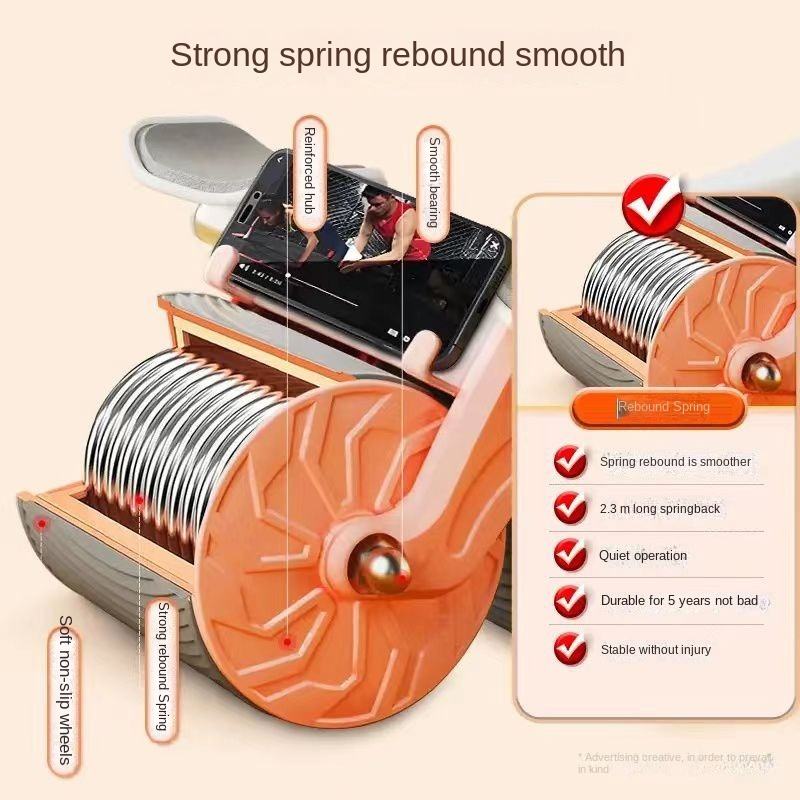ORANGLES Automatic Rebound Ab Roller | 4‑Wheel Abdominal Fitness Equipment for Core Muscle Training - high resolution display - exposing craftsmanship - Image 2 of 2 | built for everyone | Automatic Rebound Ab Roller | 4‑Wheel Abdominal Fitness Equipment for Core Muscle Training for sale Georgia | Free Shipping ORANGLES