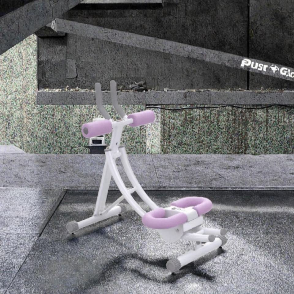 Foldable Steel Ab Cruncher | Rotatable Abcoaster Belly Roll Machine for Home Gym Workout