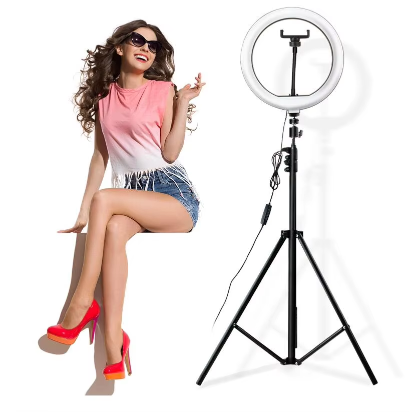 Ring Light 10'' LED Dimmable Tripod Lamp