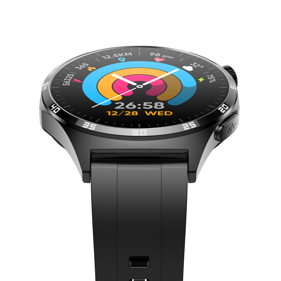 2024 Round AMOLED Smartwatch | ECG, Heart Rate, Blood Pressure, SpO2 & Bluetooth Call