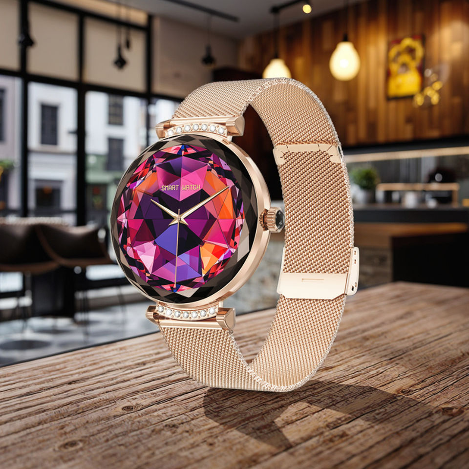 Women’s AMOLED Smartwatch | Bluetooth Call, Blood Oxygen, Heart Rate, Activity & Calendar Tracker, IP68 Waterproof