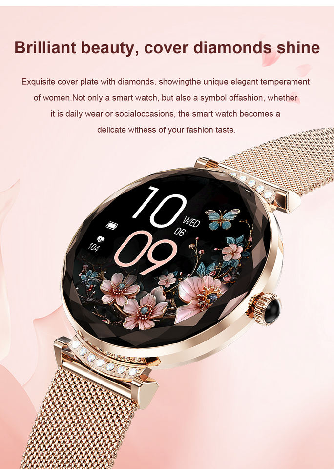 ORANGLES Women’s AMOLED Smartwatch | Bluetooth Call, Blood Oxygen, Heart Rate, Activity & Calendar Tracker, IP68 Waterproof - high resolution display - exposing craftsmanship - Image 2 of 2 | built for everyone | Women’s AMOLED Smartwatch | Bluetooth Call, Blood Oxygen, Heart Rate, Activity & Calendar Tracker, IP68 Waterproof for sale Georgia | Free Shipping ORANGLES