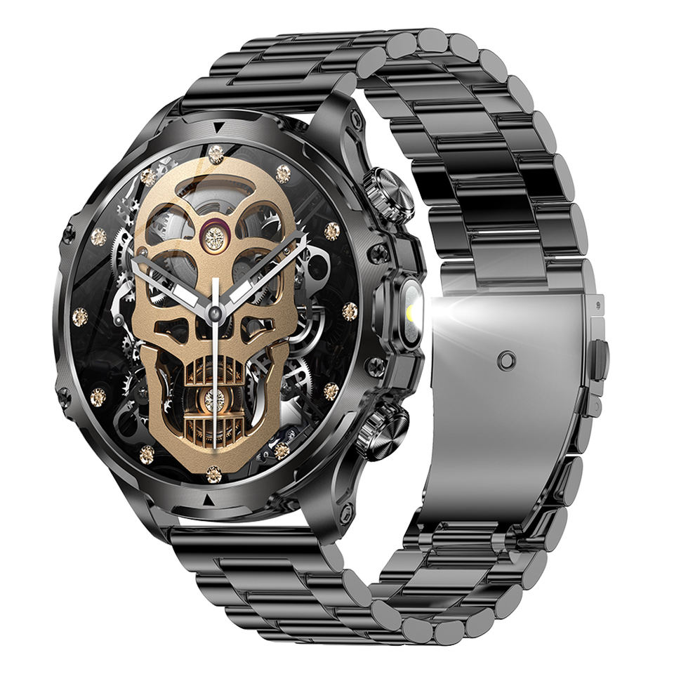 AK75 Smartwatch 2025 | 1.85" AMOLED, Flashlight, Waterproof, Blood Pressure & Oxygen Monitor, 700mAh Battery