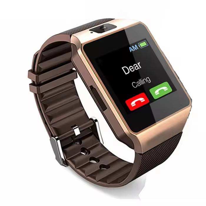 ORANGLES DZ09 Gold Smartwatch | SIM Card, Bluetooth Call, Heart Rate, Alarm & Message Reminder - high resolution display - exposing craftsmanship - Image 2 of 2 | built for everyone | DZ09 Gold Smartwatch | SIM Card, Bluetooth Call, Heart Rate, Alarm & Message Reminder for sale Georgia | Free Shipping ORANGLES