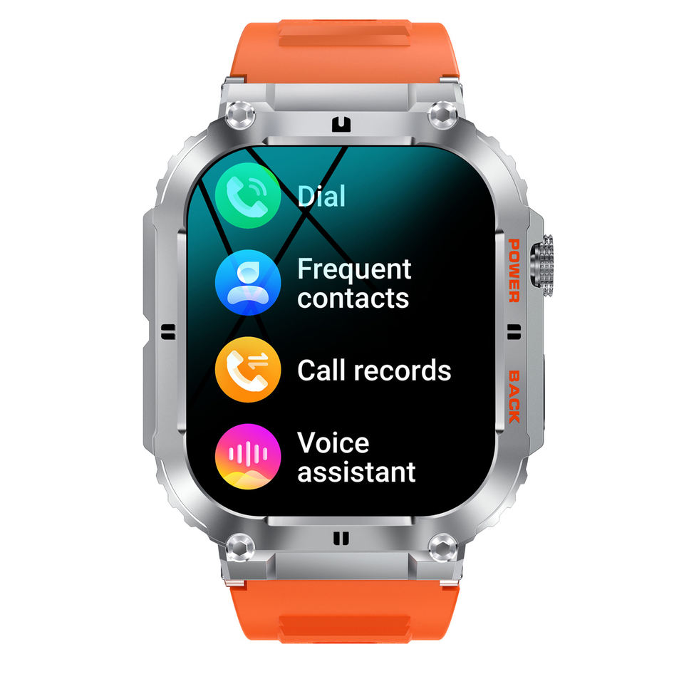 ORANGLES K57 Pro Rugged Smartwatch | Outdoor Tactical, Men’s Sports Watch, Bluetooth Connected, High‑Quality Design - high resolution display - exposing craftsmanship - Image 2 of 2 | built for everyone | K57 Pro Rugged Smartwatch | Outdoor Tactical, Men’s Sports Watch, Bluetooth Connected, High‑Quality Design for sale Georgia | Free Shipping ORANGLES
