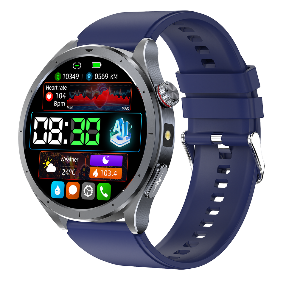 ET472 Smartwatch 2025 | ECG, Bluetooth Call, Flashlight, AI Voice Assistant, Body Temperature & Health Monitoring